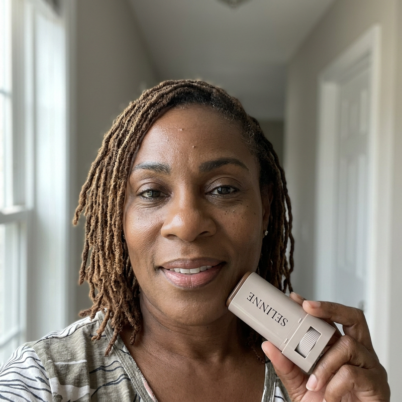 Ronni wearing Selinne Shade 2 Medium Deep